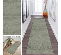 Carpet Runner for Hallway Runners Non Slip Green Vintage Persian Corridor Rugs for Kitchen Modern Living Room Runner Rug Washable Long Suitable for Bedroom, Width 40cm/ 50cm/ 60cm/ 70cm/ 80cm/ 90cm/ 1