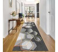 Carpet Runner for Hallway Stylish Grey Gold Long Rug Runners Rubber Backed 1/1.5/2/2.5/3/3.5/4/4.5/5/6/7/8/9M Rugs Farmhouse Balcony Guest Room Hallways Carpets 80x350cm