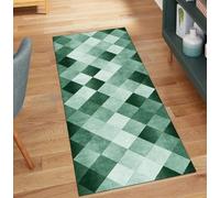 Carpet Runner for Kitchen, Non Slip Patchwork Green 100x900CM Home Decor Non Slip Washable Runners for Corridor Hallway
