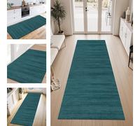 Carpet Runner Hallway Runner Rug Non-Slip Area Rugs Washable Durable Floor Rug Turquoise 60X200CM Entryway Corridor Runner Rugs for Living Room Bedroom Home Office Kitchen Modern Indoor Floor Mats
