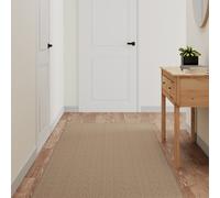 Carpet Runner Sand 80x300 cm Polypropylene Sisal-Look Taupe Low-Pile Non-Slip XL