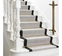 Carpet Runner Stair Rod Attachment Brackets, 1 2 10 12 14 16 18 Pcs Stair Carpet Holder for Restaurants/Company/Hotel, Matte Tubular Rod to Keep Rug in Place(12 Pcs,41 in/104 cm)