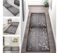 Carpet Runners for Hallways Long Non-Slip Washable Dark Grey 50X200CM Runner Rug Hallway Kitchen Hall Bedroom Living Room, Modern Doormat Rug Corridor Anti-slip Indoor Floor Mat Width 40cm - 120cm