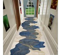 Carpet Runners for Hallways,Modern Geometric Non Slip Washable Rug, Abstract Stripe & Block Long Carpet Low Pile, Nordic Minimalist Floor Mat for Corridor Entryway Kitchen Laundry Room Cream Ivory B