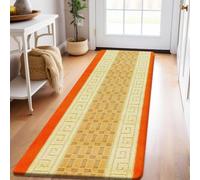 Carpet Runners for Hallways Non Slip Long With Gel Back - Marble Rug Washable Low Pile Rug, Kitchen Runner - Ideal For Living Room, Bedroom, Lounge And Hall |80 x 150 cm - Orange