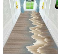 Carpet Runners for Hallways,Non-Slip Washable Hallway Runner Rug,Modern Light Grey Floor Mat With Abstract Wave Lines, Premium Colour-Fast Carpet for Corridor Kitchen Grey 65X180Cm