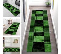 Carpet Runners for Hallways Non Slip Washable Runner Rugs Long Polyester Doormat 50X200CM Kitchen Runner Hallway Green Black Abstract Hall Rug Runners Bedroom Living Room Floor Mat Width 40-120cm