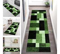 Carpet Runners for Hallways Non Slip Washable Runner Rugs Long Polyester Doormat 60X150CM Kitchen runner Hallway Green Black Hall Runners for Bedroom Living Room Entryway Floor Mats Width 40-120cm