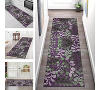 Carpet Runners for Hallways Non Slip Washable Runner Rugs Long Polyester Doormat 60X150CM Kitchen runner Hallway Purple Green Modern Hall Runners for Bedroom Living Room Entryway Floor Mat by meter