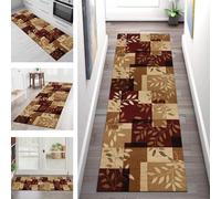 Carpet Runners for Hallways Non Slip Washable Runner Rugs Long Polyester Doormat 60X150CM Kitchen runner Hallway Brown Red Black Hall Runners Bedroom Living Room Entryway Floor Mat Width 40-120cm