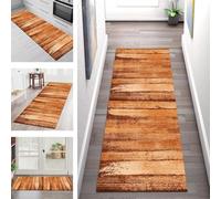 Carpet Runners for Hallways Non Slip Washable Runner Rugs Long Polyester Doormat 60X300CM Kitchen Runner Hallway Orange Brown Geometrical Area Rug Runners Bedroom Living Room Floor Mat Width 40-120cm