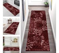 Carpet Runners for Hallways Non Slip Washable Runner Rugs Long Polyester Doormat 70X240CM Kitchen runner Hallway Red Floral Indoor Hall Runners for Bedroom Living Room Entryway Floor Mat by meter