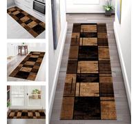 Carpet Runners for Hallways Non Slip Washable Runner Rugs Long Polyester Doormat 70X250CM Kitchen Runner Hallway Dark Brown Black Hall Rug Runners Bedroom Living Room Floor Mat Width 40-120cm