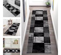 Carpet Runners for Hallways Non Slip Washable Runner Rugs Long Polyester Doormat 80X200CM Kitchen Runner Hallway Black Grey Abstract Hall Rug Runners Bedroom Living Room Floor Mat Width 40-120cm