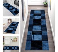 Carpet Runners for Hallways Non Slip Washable Runner Rugs Long Polyester Doormat 80X300CM Kitchen Runner Hallway Blue Black Abstract Hall Rug Runners Bedroom Living Room Floor Mat Width 40-120cm