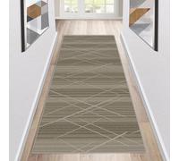 Carpet Runners for Hallways Non Slip Washable Runner Rugs Long Polyester Doormat 90x240cm Kitchen Runner Rug Hallway Light Brown Hall Runners for Living Room Entryway Floor Mats Width 40-140cm