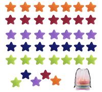 Carpet Spots, 40 Piece Set with Storage Bag, Five-Point Star Carpet Stickers for Classroom Organisation, Dance Class Formation Markers, Educational Activities in Red Blue Green Orange Purple