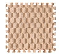 carpet squares, Interlocking Carpet Tiles, Foam Floor Tiles, Soft Fluffy Plush Area Rugs, Puzzle Play Mat for Living Room Bedroom(Beige+khaki,10 Tiles)