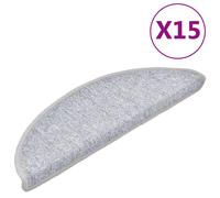 vidaXL Stair Mats 20 pcs 56x17x3 cm Light Grey Half Round