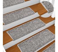 Carpet Stair Treads Grey 65x21x4cm 15 pcs Polypropylene Needle-punched Adhesive