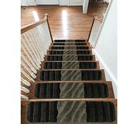 Carpet Stair Treads NON-SLIP MACHINE WASHABLE Mats/Rugs, 22x67cm, 11mm Thickness (Waterfall Grey, 15)