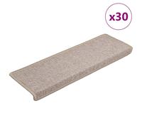 vidaXL Stair Mats 30 pcs 65x21x4 cm Brown Rectangular Edge