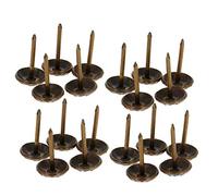 Carpet Tacks， 11mm Head Dia Antique Round Thumb Push Pins Silver Tone for Furniture Sofa Headboards and Nickel Finish DIY 40 Pcs(Bronze Tone)