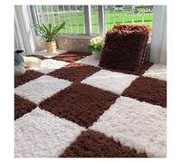 Carpet Tiles, 20 Pcs Shaggy Plush Interlocking Carpet Tiles,Puzzle Foam Floor Mat with Border,Fluffy Area Rug for Parlor,Bedroom,Home,12x12 Inch