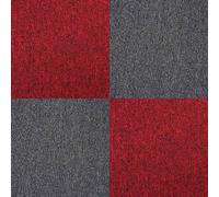 Monstershop 40 X Carpet Tiles 10M2 / Scarlet Red & Charcoal Black