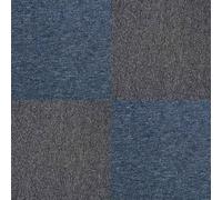 Carpet Tiles 40 x Charcoal Black & Storm Blue 10 Metres Squared Heavy-Duty Commercial Hard-Wearing Domestic Flooring Premium Office Home 50cm x 50cm MonsterShop Blue