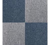 Carpet Tiles Commercial Hard Wearing Heavy Duty Domestic Premium Office Home Flooring 50cm x 50cm Red Black Blue Sand Grey (Storm Blue & Platinum Grey)
