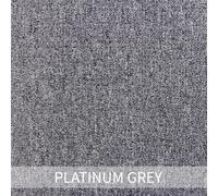 Monster Shop 20 x Carpet Tiles Platinum Grey 5 Square Metres Commercial Hard Wearing Heavy Duty Domestic Premium Office Home Flooring 50cm x 50cm 5m2