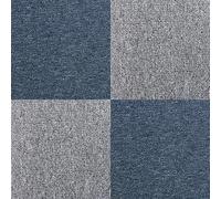 Carpet Tiles 40 x Storm Blue & Platinum Grey 10 Metres Squared Commercial Hard Wearing Heavy Duty Domestic Premium Office Home Flooring 50cm x 50cm MonsterShop Blue