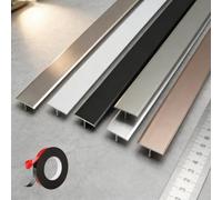 Carpet to Laminate Door Strip, Aluminium Threshold Strips for Doorways, 2.7m Flat Metal Door Bar, Floor Transition Trim for Wood Tile, Easy Install Cover Profile(Black,3pcs*90 * 3.3cm)