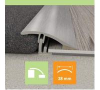 Carpet to LVT/Vinyl/Tile/Wood/Laminate Flooring Transition Door Strip Bar - Joins A Gap - Angle Vinyl Door Flooring Strip by ROYALE