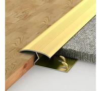 Carpet to Tile Laminate Wood Floor Door Bar - Gold Metal Threshold Trim Strip | 0.9m Length | Ideal for Doorways | Easy-Fit Cover Strip - Z Edge Carpet to Hard Flooring Door Bar