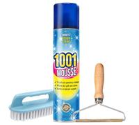 Carpet & Upholstery Cleaner Bundle - Includes 1001 Mousse 350ml Carpet Foam Cleaner - Tough Spot & Stain Remover with Carpet Brush & Lint Roller for Home, Pets & Car Interiors