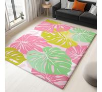 Carpet Washable Area Rugs Non-Slip Mat Large Soft, 80 x 150 cm, Home Office Kitchen Decor, Abstract Monstera Deliciosa Leaves Plant, for Indoor Runner Living Room Bedroom Playroom Classroom