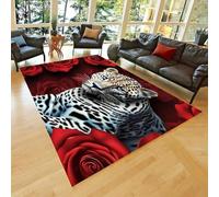 Carpets Animal Leopard 3D Print For Living Room Antiskid Bedroom Kids Play Area Rug Child Crawl Floor Mat 40 X 60 Cm - Polyester Soft Touch Easy Clean, Stain Resistant -7294867341