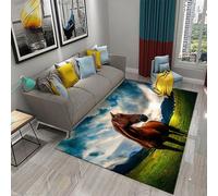 Carpets For Teen Boy Gril Kids 3D Animal Horse Print Bed Rugs Bedroom Living Room Decorations Floor Indoor Area Rugs Non-Slip Pads - Polyester Material - Easy Clean 50 X 80 Cm -5773798634662