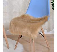 Carpets Soft Artificial Sheepskin Faux Fleece Chair Cover Seat Pad Soft Fluffy Shaggy Rug for The Bedroom,Living Room or Nursery,Furry Carpet or Throw for Chairs Faux Fur Floor Rugs,Khaki,60 * 60cm