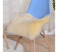 Carpets Soft Artificial Sheepskin Faux Fleece Chair Cover Seat Pad Soft Fluffy Shaggy Rug for The Bedroom,Living Room or Nursery,Furry Carpet or Throw for Chairs Faux Fur Floor Rugs,Beige,60 * 60cm