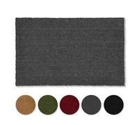 Carpido Non-slip coconut mats, antibacterial door mats, for covered outdoor use, sustainable natural fibres, 100% coconut, 50 x 80 cm, grey