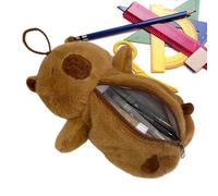 Carpincho Pencil Case | Plush Animal Bullet Pencil Case, Stationery Storage Box with Zipper, Capybara School Supplies For Pens, Pencils, Single Attribute, Consulte la descripción, See description