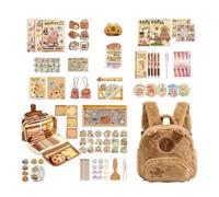 Carpincho Stationery Set - Cute Plush Shoulder Bag & School Supplies | Aesthetic Writing Kit for Journal Lovers | Animal Themed Gift for Kids, Teens & Collectors