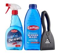 Carplan 3 Piece Winter Car Kit All-Season Screenwash, De-Icer & Scraper