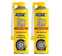 CarPlan Add It Large Tyre Seal Emergency Puncture Repair Inflator 2X 500Ml Quick Fix