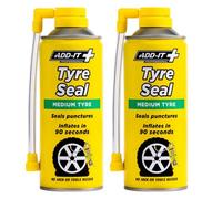 CarPlan Add It Tyre Seal Emergency Puncture Repair Inflator Medium 2X 400Ml Quick Fix