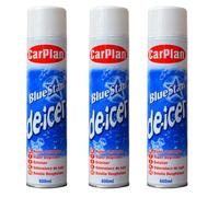 CarPlan Blue Star De-Icer Aerosol 3 x 600ml - Fast-Acting Windscreen Defrost to -15C | 3451