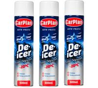 Carplan Bluestar Super De Icer Pressurised Spray 600Ml Fast Effective Ice Remover Minus 15 Degrees 3-Piece